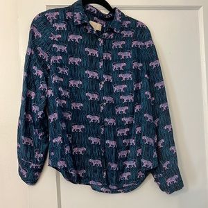 Jcrew collection 100% silk button down